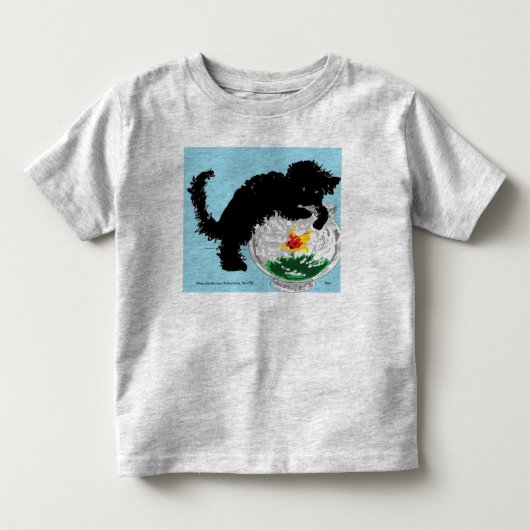 Todlers T-Shirt Cat in Fish Bowl (Voorkant)