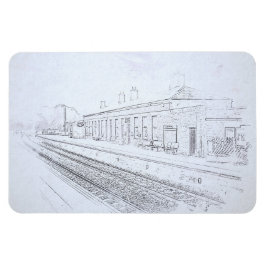 Todmorden Railway Station Minimalist Pencil Sketch Magneet