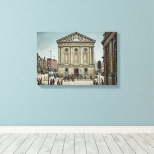 Todmorden Town Hall in Lowry-stijl Canvas Afdruk