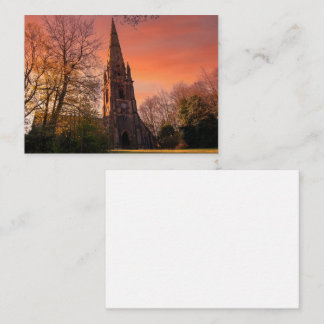 Todmorden Unitarian Church bij zonsondergang Notitiekaartje