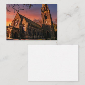 Todmorden Unitarische Kerk bij Zonsondergang Notitiekaartje