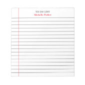 TODO-LIJST Eenvoudig Minimalistisch Modern Gelinie Notitieblok (Voorkant)