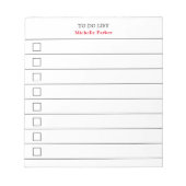 TODO-LIJST Minimalistische Moderne Gelijnde Aankru Notitieblok (Voorkant)