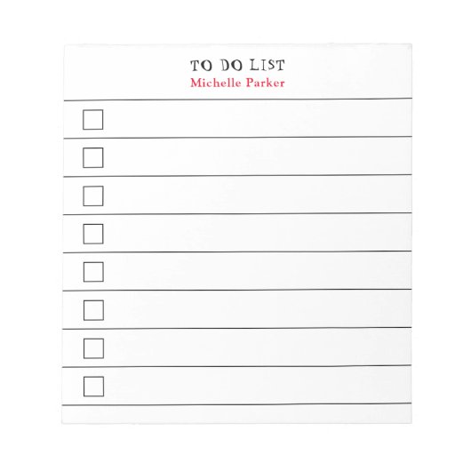 TODO-LIJST Minimalistische moderne gelijnde select Notitieblok (Voorkant)