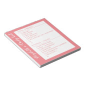 ToDo List Morning Evening Aangepersonaliseerd Roze Notitieblok (Schuin)