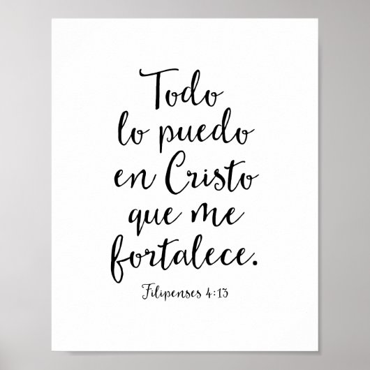Todo Lo Puedo En Cristo, Filippijnen 4:13 Poster (Voorkant)