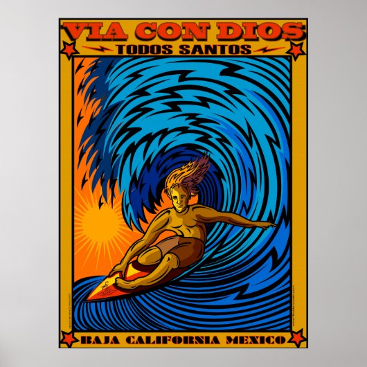 TODOS SANTOS SURFING BAJA MEXICO POSTER (Voorkant)