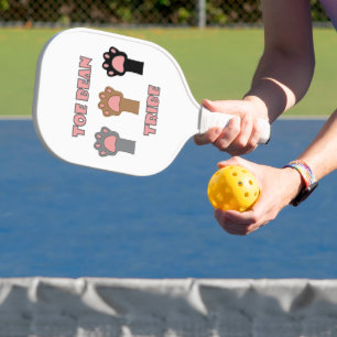 Toe Bean Stam Pret Kat Pootjes Roze Letters Pickleball Paddle
