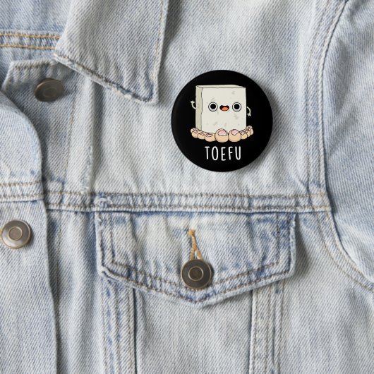 Toe-fu Funny Tofu Toe Pun Ronde Button 5,7 Cm (In situ)