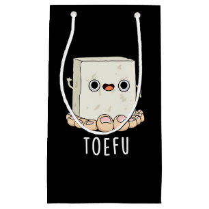 Toe-fu Grappige Tofu Pun Donker BG Klein Cadeauzakje