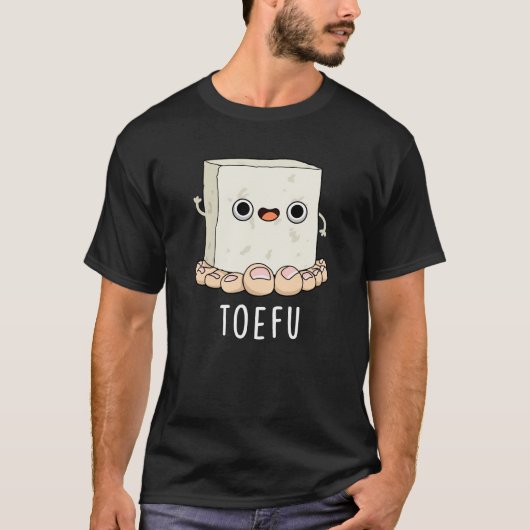 Toe-fu Grappige Tofu Pun Donker BG T-shirt (Voorkant)