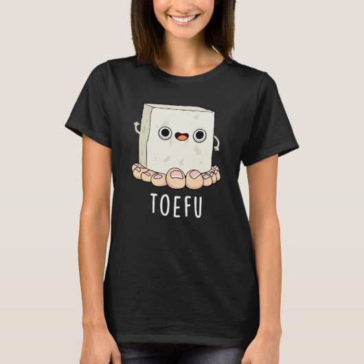 Toe-fu Grappige Tofu Pun Donker BG T-shirt (Voorkant)