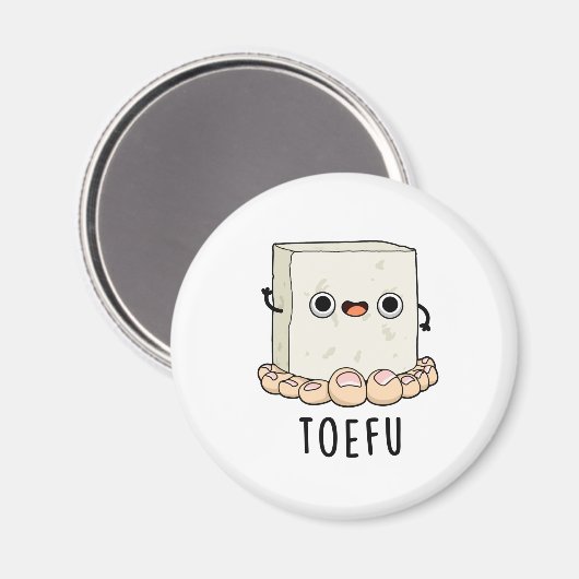 Toe-fu Grappige Tofu Pun Magneet (Voorkant / Achterkant)