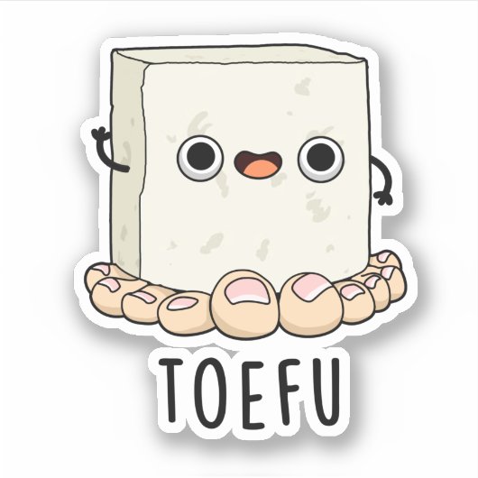 Toe-fu Grappige Tofu Pun Sticker (Voorkant)