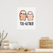 Toe-gether Cute Big Toe Pun Poster (Keuken)