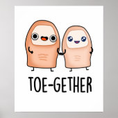 Toe-gether Cute Big Toe Pun Poster (Voorkant)