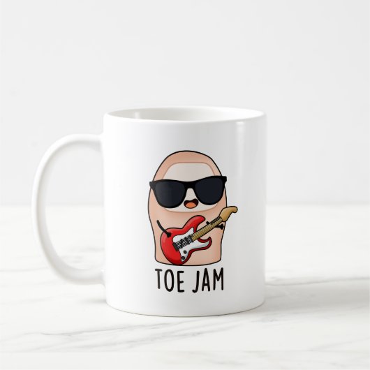 Toe Jam Grappig Grote Teen Muziek Pun Koffiemok (Links)