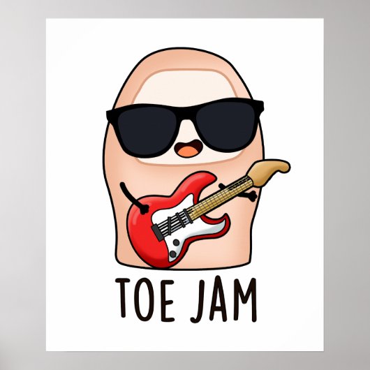 Toe Jam Grappig Grote Teen Muziek Pun Poster (Voorkant)