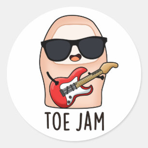 Toe Jam Grappig Grote Teen Muziek Pun Ronde Sticker
