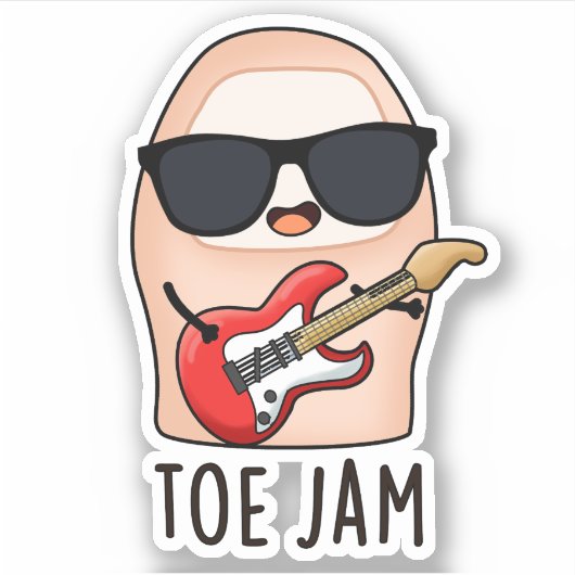 Toe Jam Grappig Grote Teen Muziek Pun Sticker (Voorkant)