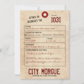  Toe Label Adult Halloween Party nodigt uit Feestdagenkaart (Voorkant)