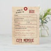  Toe Label Adult Halloween Party nodigt uit Feestdagenkaart (Staand voorkant)