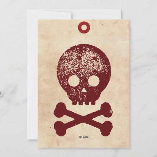  Toe Label Adult Halloween Party nodigt uit Feestdagenkaart (Achterkant)