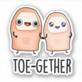 Toe-Together Grappige Big Toe Pun Sticker (Voorkant)