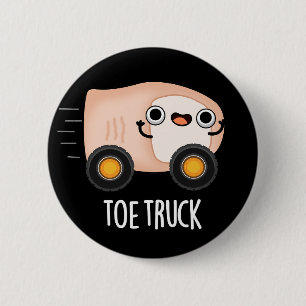 Toe Truck Funny Anatomy Body Parts Pun Dark BG Ronde Button 5,7 Cm