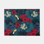 Toecans and tropical flora, green and red deurmat (Voorkant)