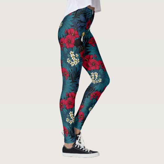 Toecans and tropical flora, green and red leggings (Rechts)