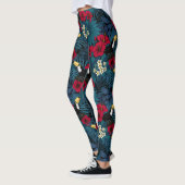 Toecans and tropical flora, green and red leggings (Links)