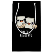 Toefu Fingerfu Funny Food Tofu Pun Dark BG Klein Cadeauzakje (Voorkant)