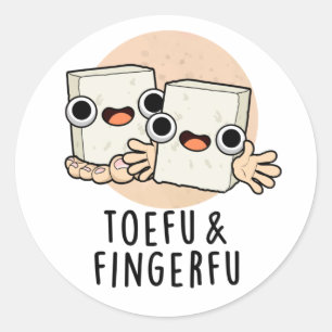 Toefu Fingerfu Funny Food Tofu Pun Ronde Sticker