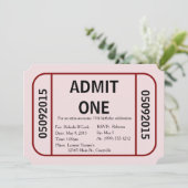 Toegang één ticket verjaardagsfeest uitnodiging (Staand voorkant)