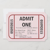 Toegang één ticket verjaardagsfeest uitnodiging (Voorkant)