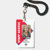 TOEGANG PERSONEEL FOTO I.D. VEILIGHEIDSPAS BADGE (Voorkant met koord)