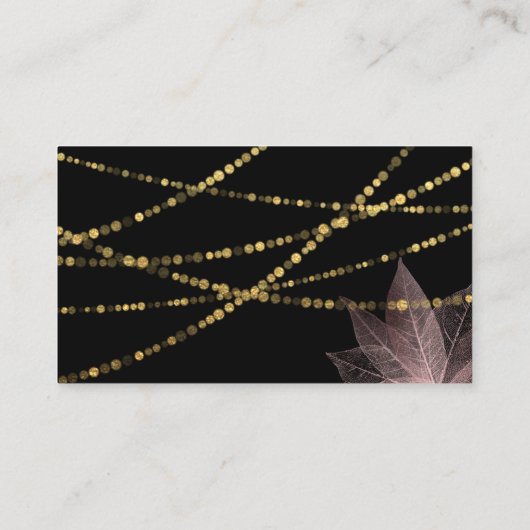 Toegang Ticket Bruiloft Goud Zwart Roos Bloemen (Achterkant)