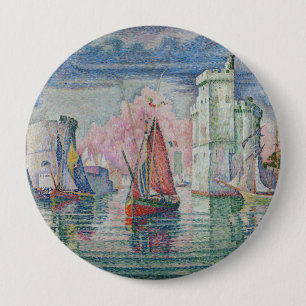 Toegang tot de haven van La Rochelle, Paul Signac Ronde Button 4,0 Cm