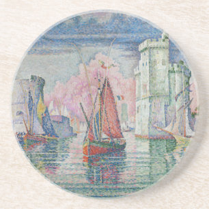 Toegang tot de haven van La Rochelle, Paul Signac Zandsteen Onderzetter
