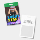 Toegang tot evenementenstaf badge (Voor- en achterkant)