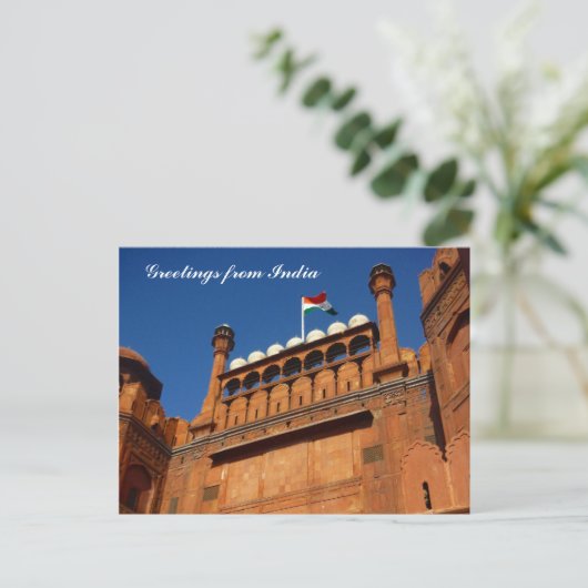toegang tot het fort van delhi briefkaart (Staand voorkant)