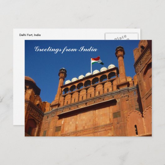 toegang tot het fort van delhi briefkaart (Voorkant / Achterkant)