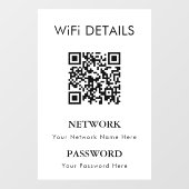 Toegang tot WiFi-netwerk | QR-code wachtwoordweerg Raamsticker (Vel)