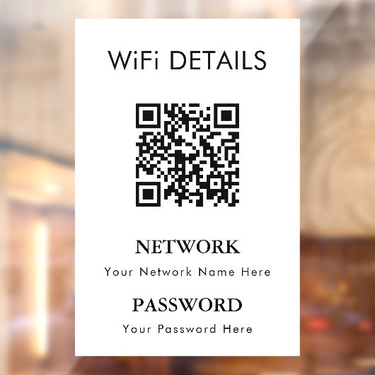 Toegang tot WiFi-netwerk | QR-code wachtwoordweerg Raamsticker (Vel 2)