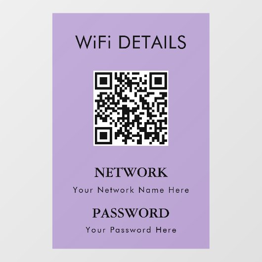 Toegang tot WiFi-netwerk | QR-code wachtwoordweerg Raamsticker (Vel)