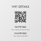 Toegang tot WiFi-netwerk | QR-code wachtwoordweerg Raamsticker (Vel)