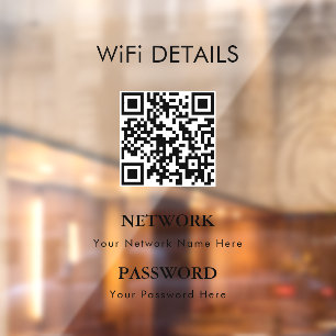 Toegang tot WiFi-netwerk   QR-code wachtwoordweerg Raamsticker