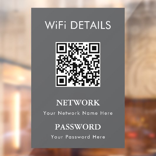 Toegang tot WiFi-netwerk | QR-code wachtwoordweerg Raamsticker (Vel 2)
