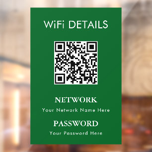Toegang tot WiFi-netwerk   QR-code wachtwoordweerg Raamsticker